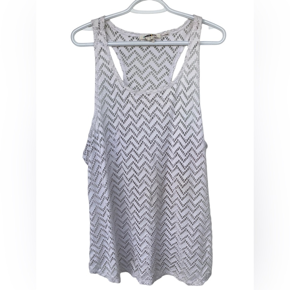 Miken white mesh chevron swim coverup XL